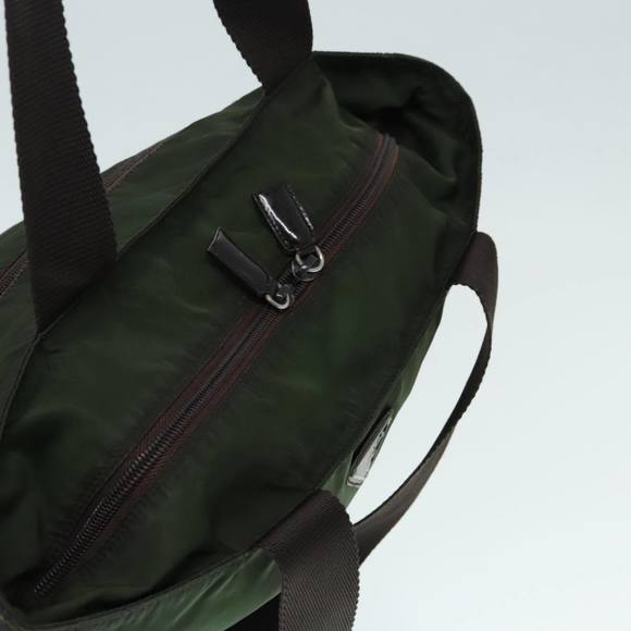 PRADA Tote Bag Nylon Green Silver Auth 90229 - Picture 6 of 16
